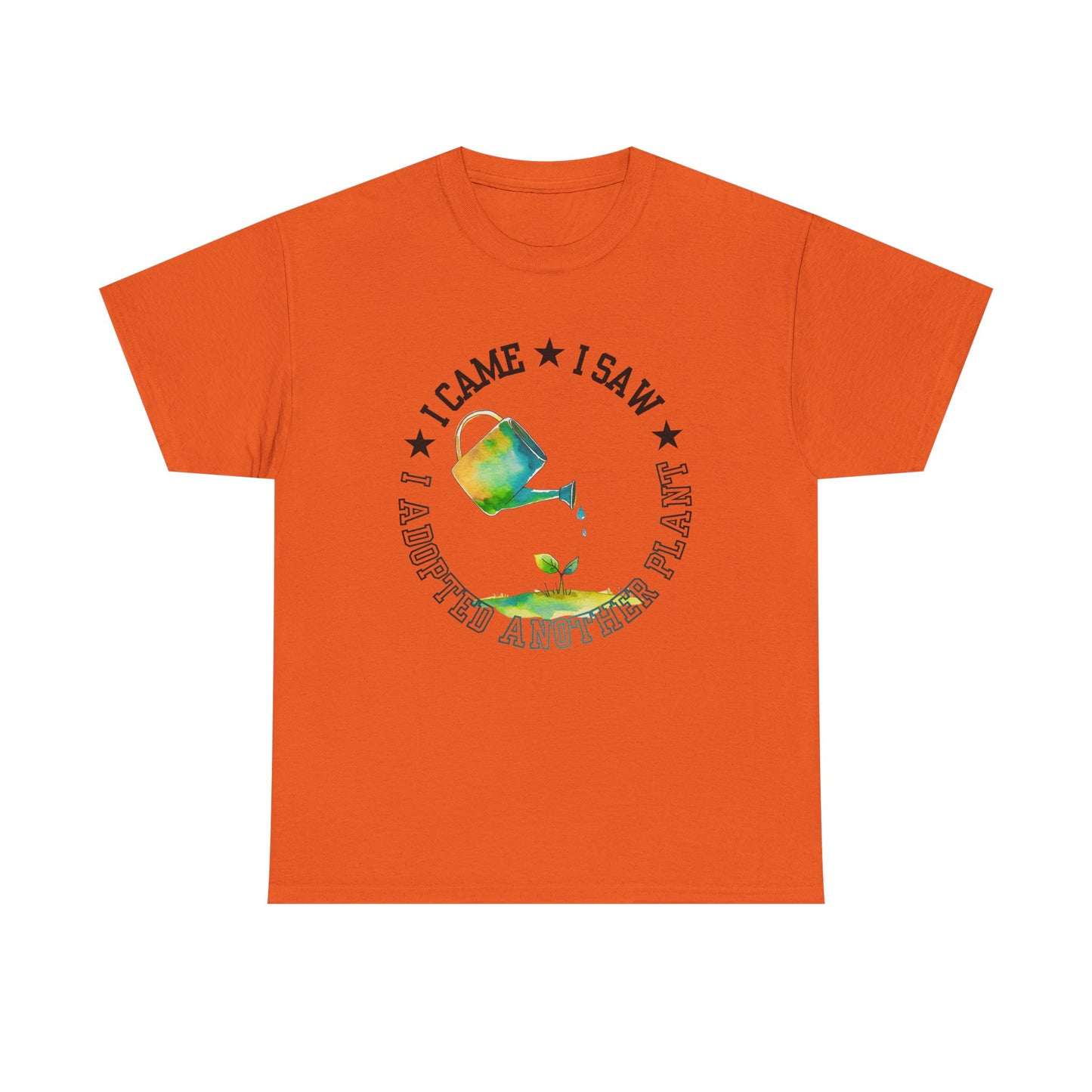 Gardening Tee — "I Came, I Saw, I Adopted another plant" Watercolor Kettle Plant Shirt