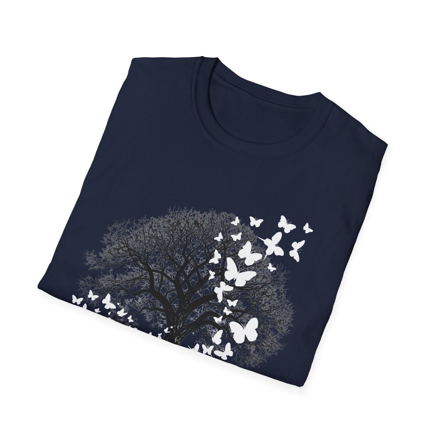 Butterfly Tree Graphic T‑Shirt — Nature Dreamscape Tee