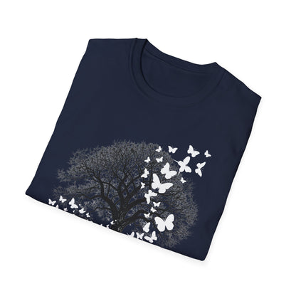 Butterfly Tree Graphic T‑Shirt — Nature Dreamscape Tee