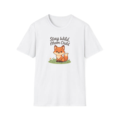 Fox T-Shirt — "Stay Wild, Moon Child" Cute Woodland Graphic Tee