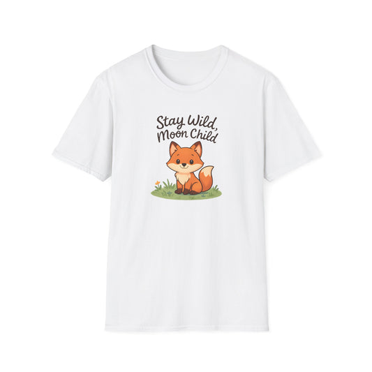 Fox T-Shirt — "Stay Wild, Moon Child" Cute Woodland Graphic Tee