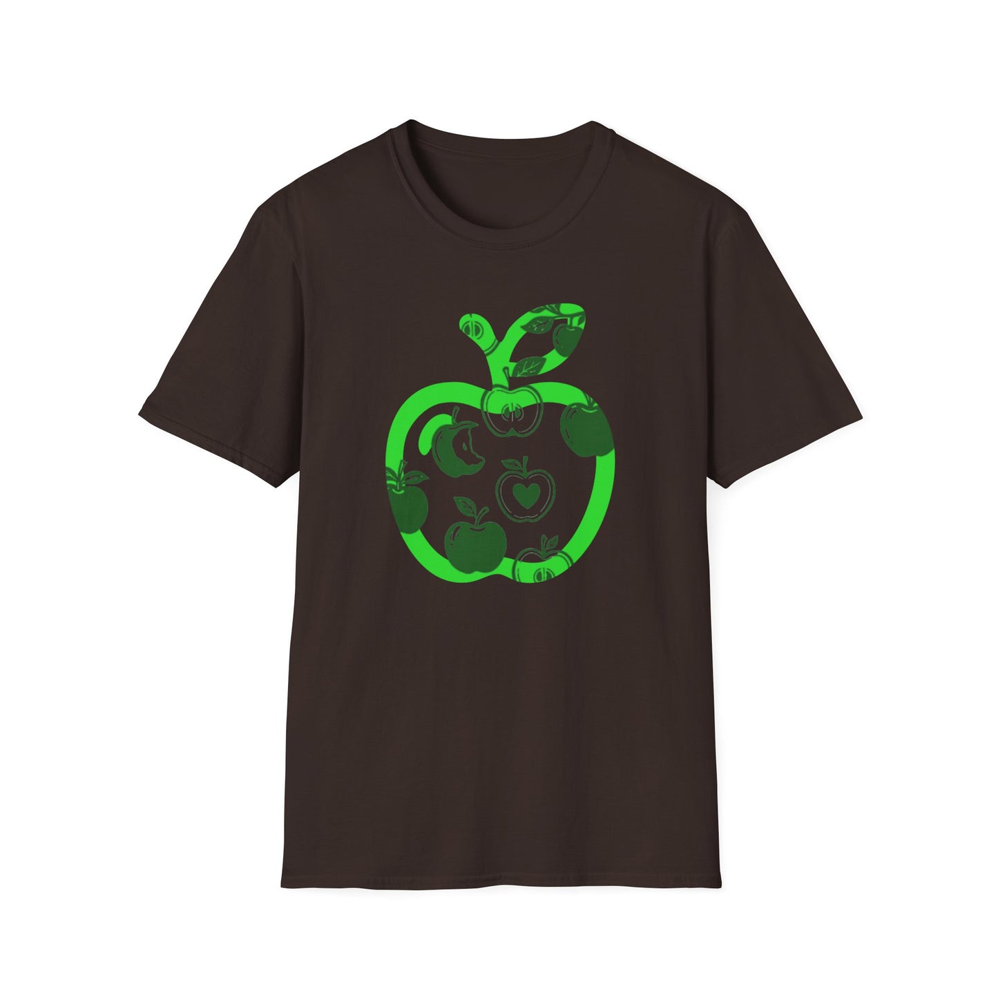 Green Apple Graphic T-Shirt — Retro Apple Pattern Tee