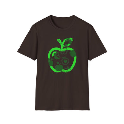 Green Apple Graphic T-Shirt — Retro Apple Pattern Tee