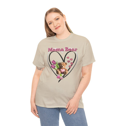 Mama Bear Heart Tee — Cute Teddy & Tulip Mother’s Day Shirt