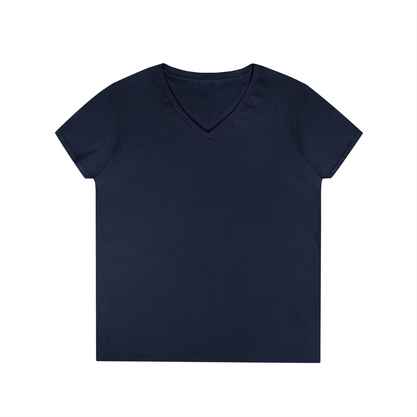 Ladies' V-Neck T-Shirt — Moonlit Lake Forest Graphic Tee