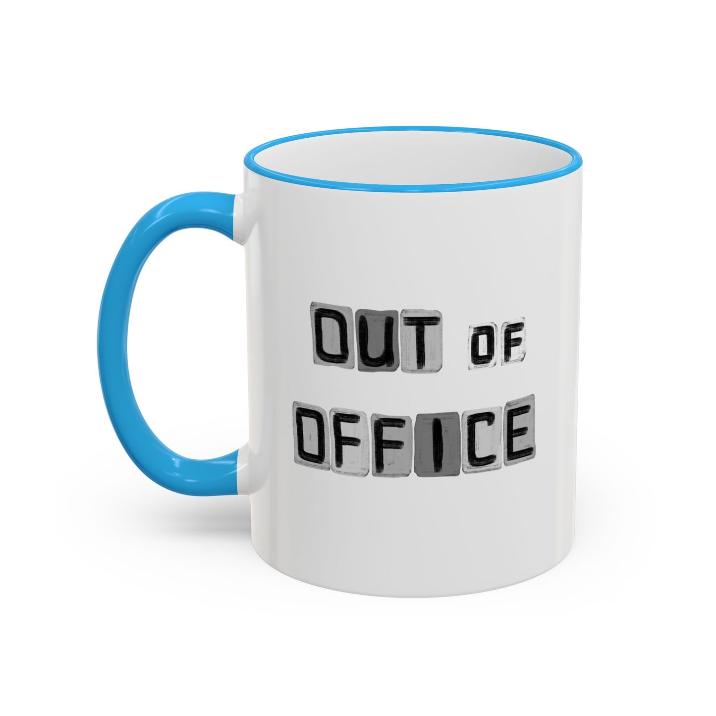 Adventure Coffee Mug — 'Get Out of Office' Forest Accent Rim & Handle Mug (11oz)