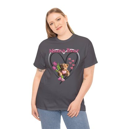 Mama Bear Heart Tee — Cute Teddy & Tulip Mother’s Day Shirt