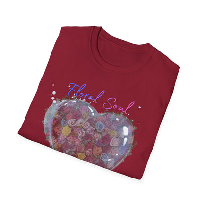 Floral Soul Loving Heart T-Shirt — Watercolor Heart Floral Tee for Women & Moms