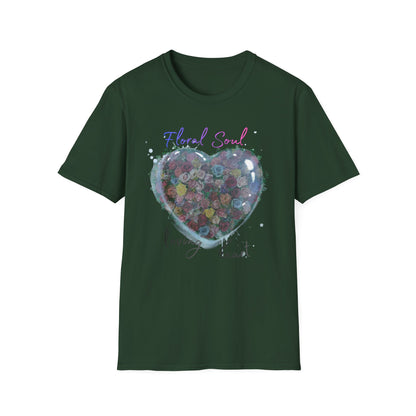 Floral Soul Loving Heart T-Shirt — Watercolor Heart Floral Tee for Women & Moms