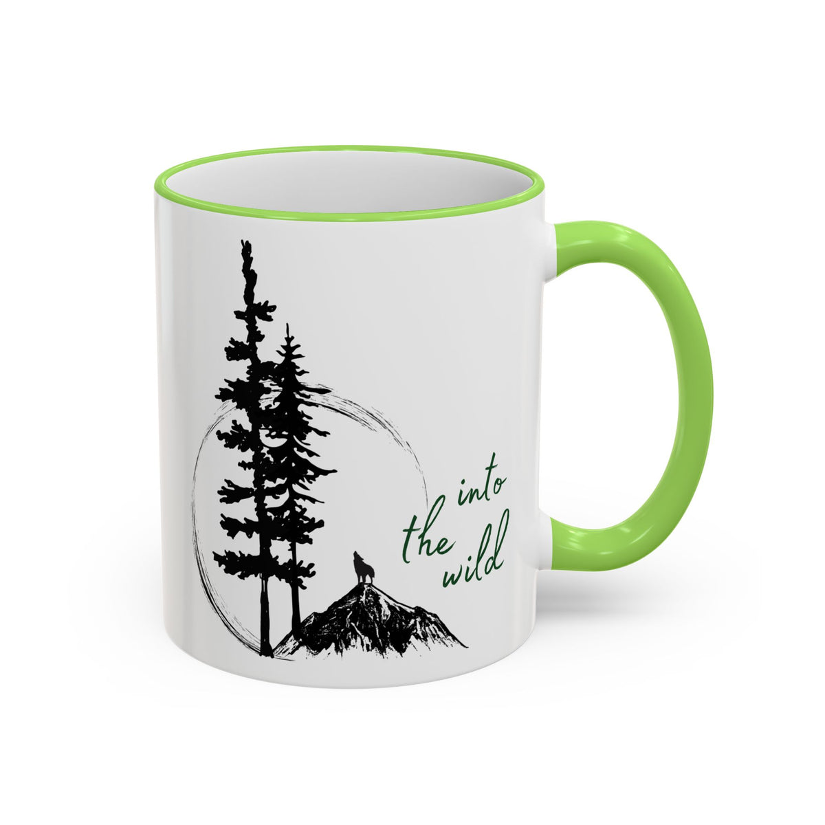 Adventure Coffee Mug — 'Get Out of Office' Forest Accent Rim & Handle Mug (11oz)