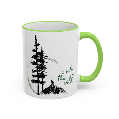 Adventure Coffee Mug — 'Get Out of Office' Forest Accent Rim & Handle Mug (11oz)