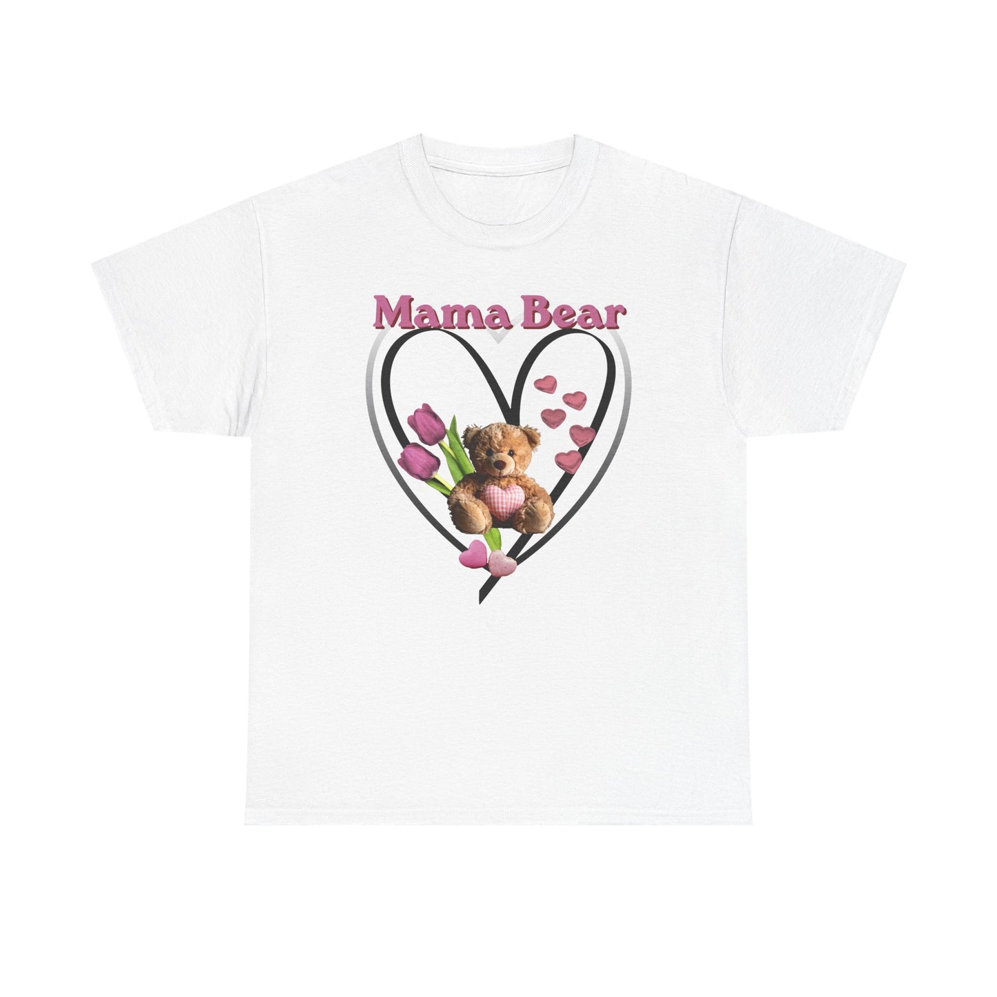 Mama Bear Heart Tee — Cute Teddy & Tulip Mother’s Day Shirt