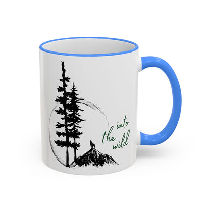 Adventure Coffee Mug — 'Get Out of Office' Forest Accent Rim & Handle Mug (11oz)