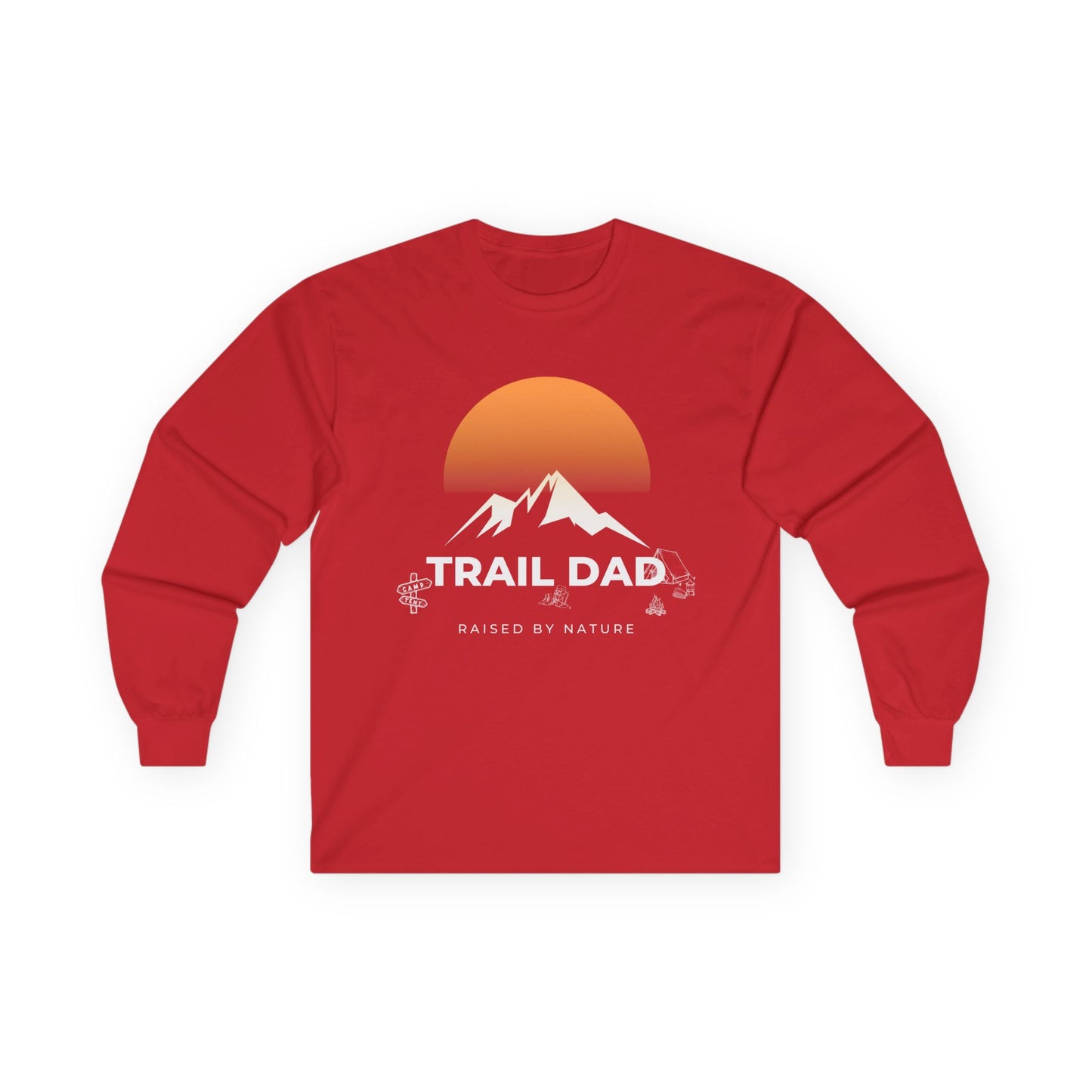 Trail Dad Long Sleeve Tee — Sunset Mountain Hiking Shirt