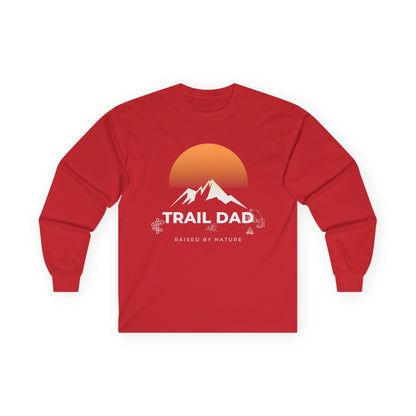 Trail Dad Long Sleeve Tee — Sunset Mountain Hiking Shirt