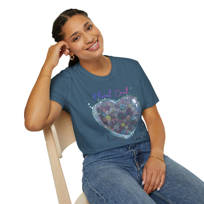 Floral Soul Loving Heart T-Shirt — Watercolor Heart Floral Tee for Women & Moms