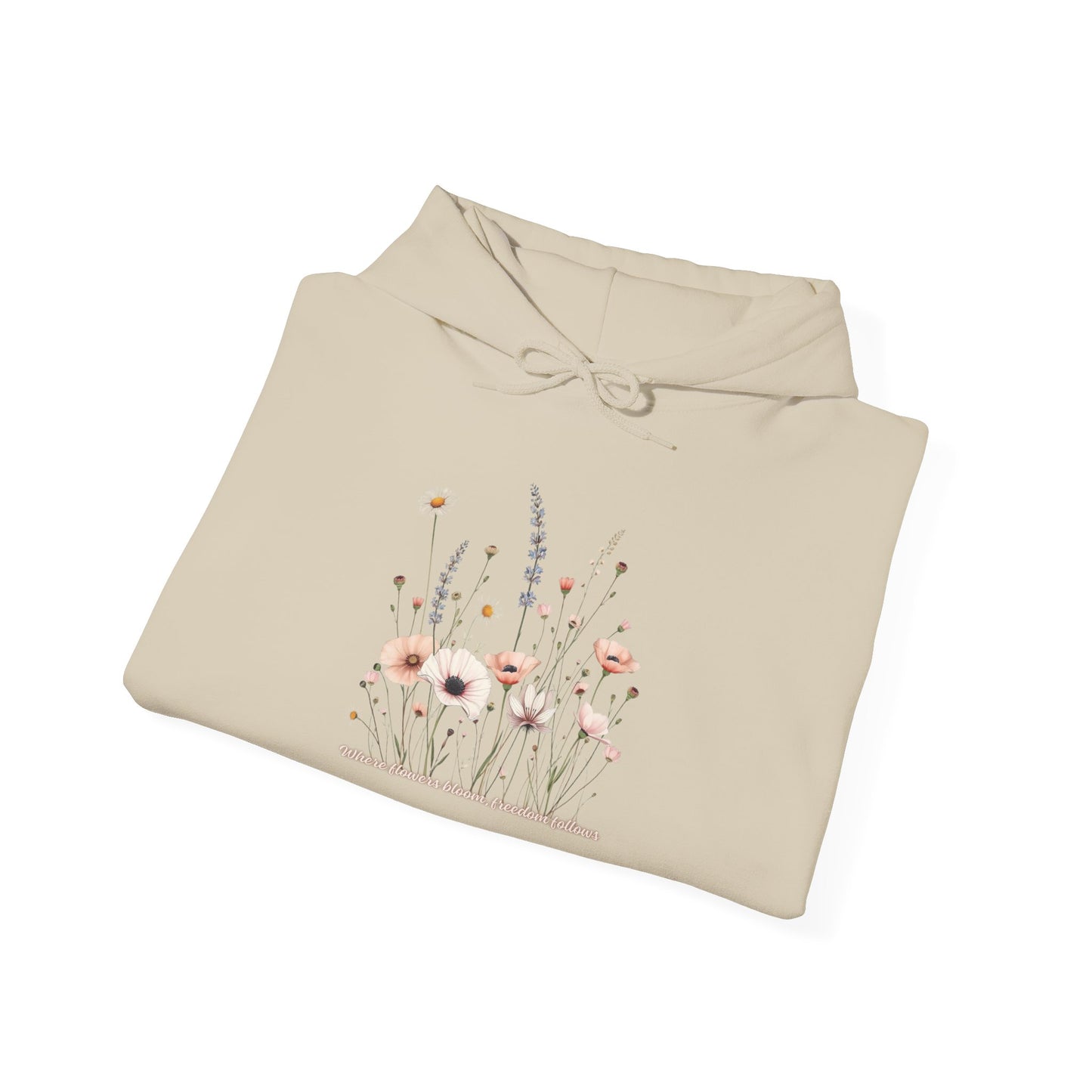 Floral Meadow Hoodie — Soft Pastel Wildflower Garden Pullover