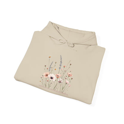 Floral Meadow Hoodie — Soft Pastel Wildflower Garden Pullover