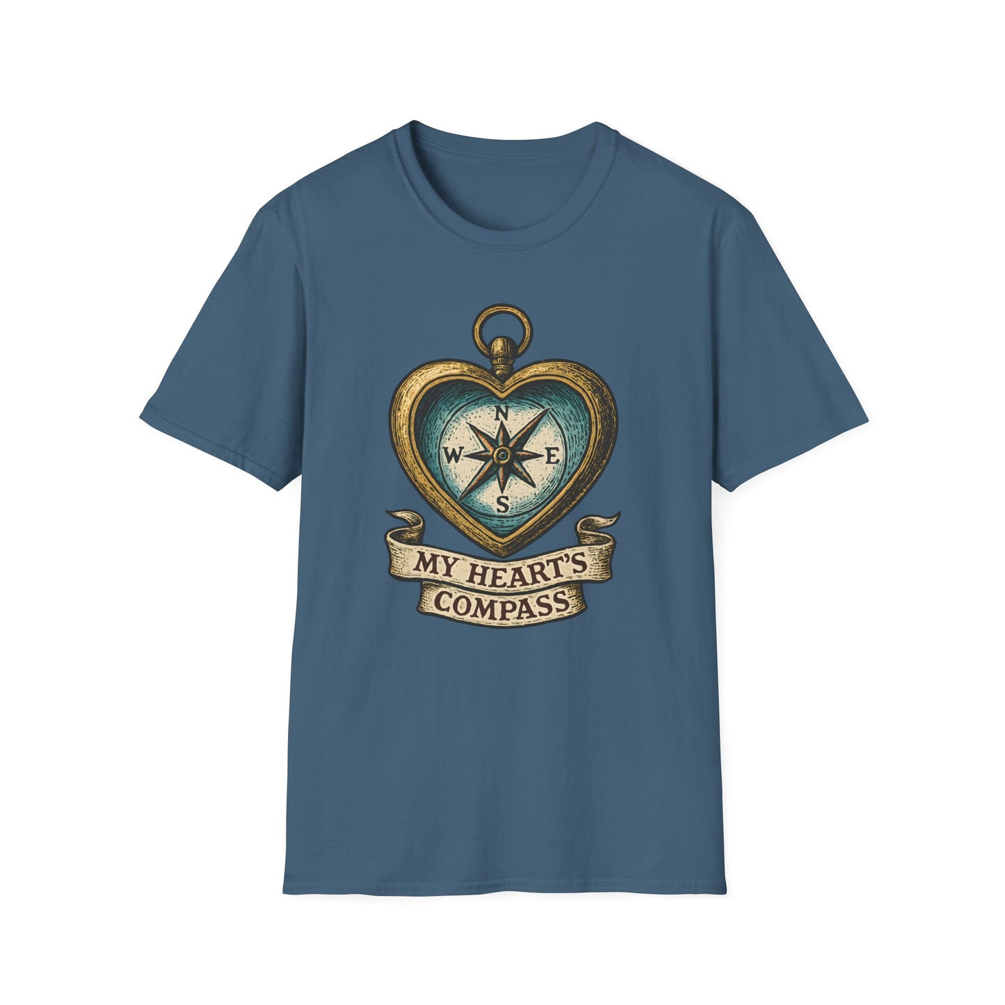 Heart Compass Design “My Heart's Compass” | Romantic Adventure Tee