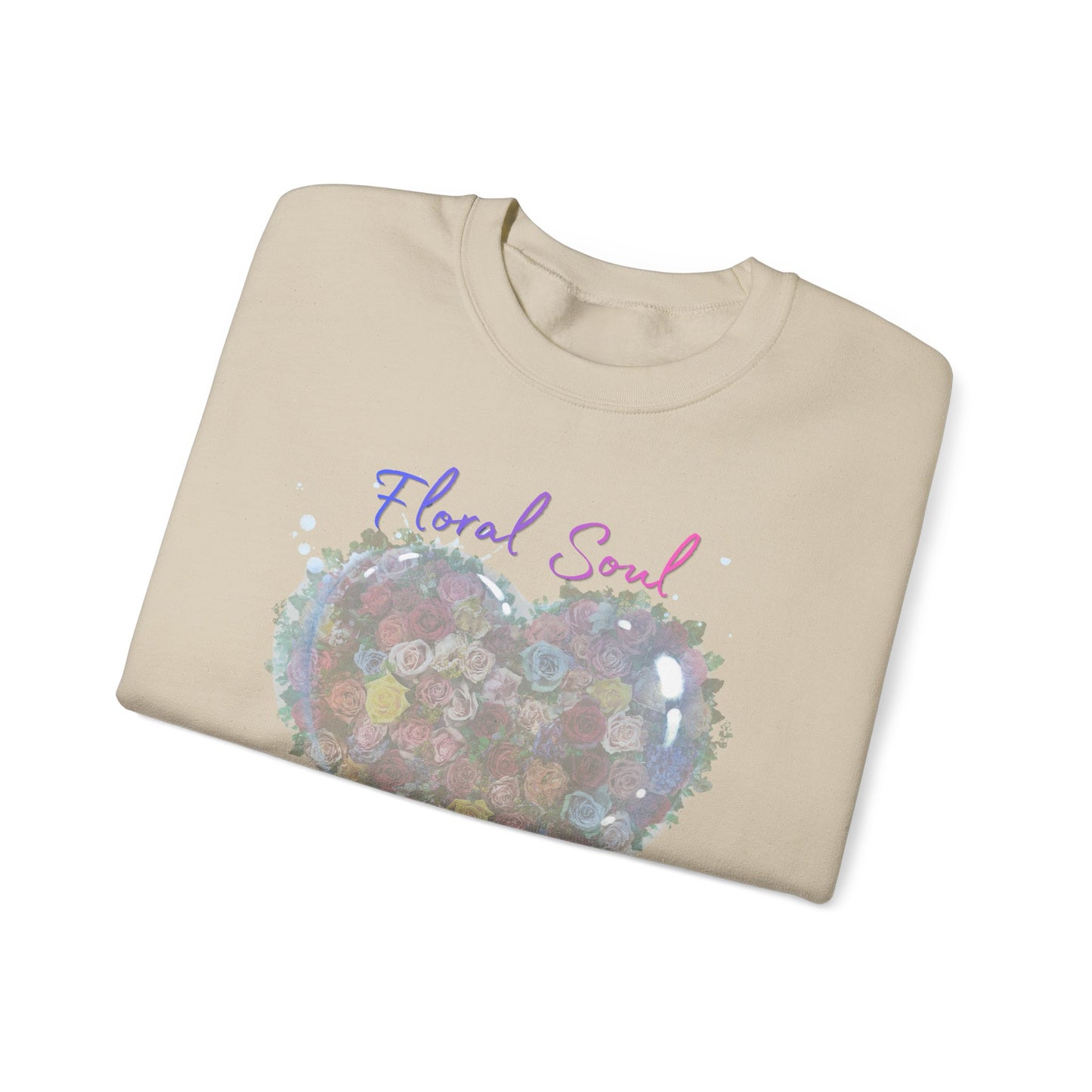 Floral Soul Heart Sweatshirt — 'Loving Heart' Pastel Floral Crewneck