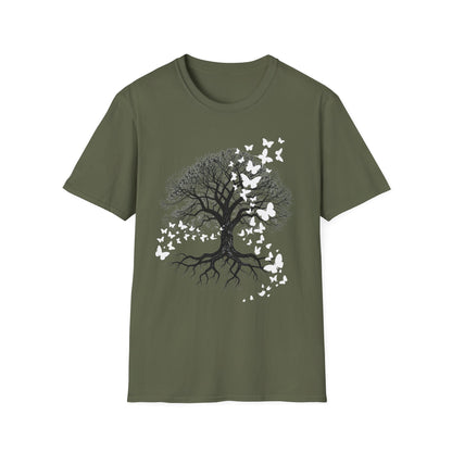 Butterfly Tree Graphic T‑Shirt — Nature Dreamscape Tee