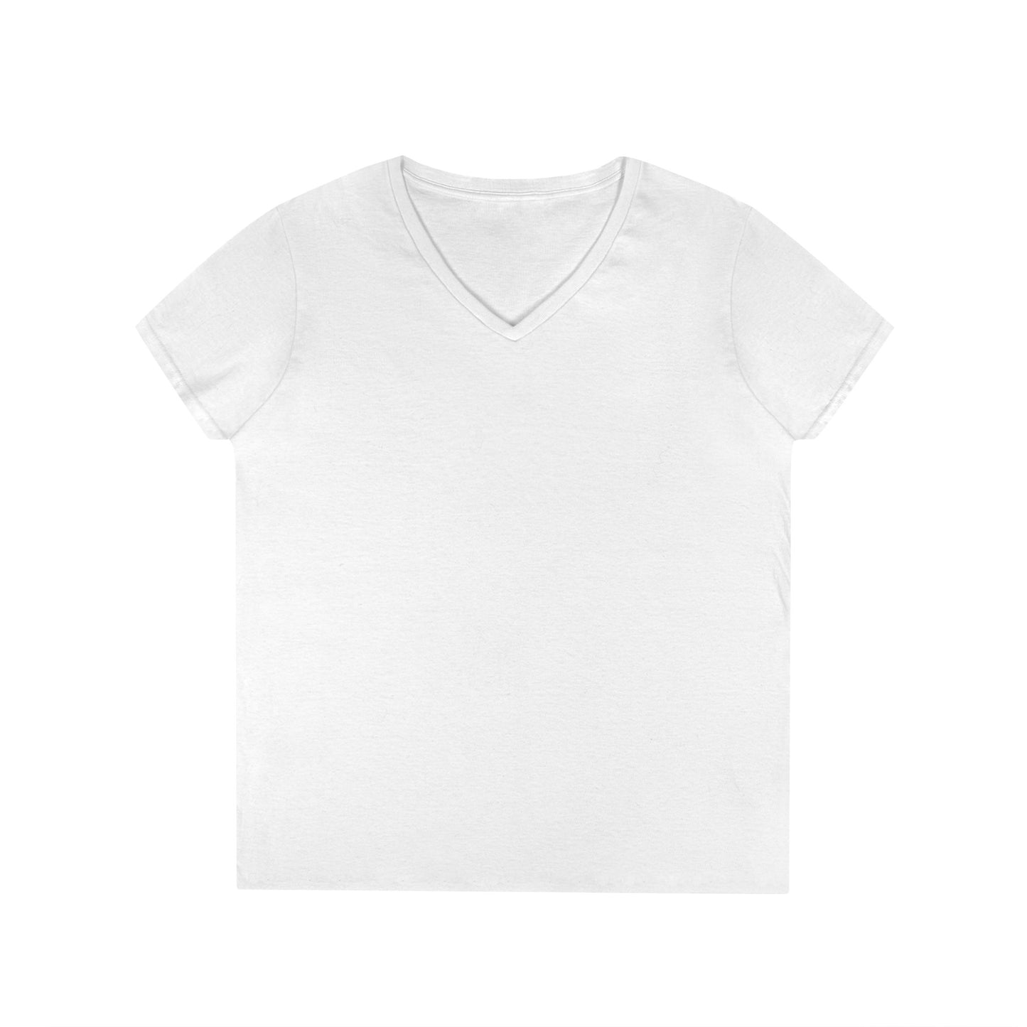 Ladies' V-Neck T-Shirt — Moonlit Lake Forest Graphic Tee