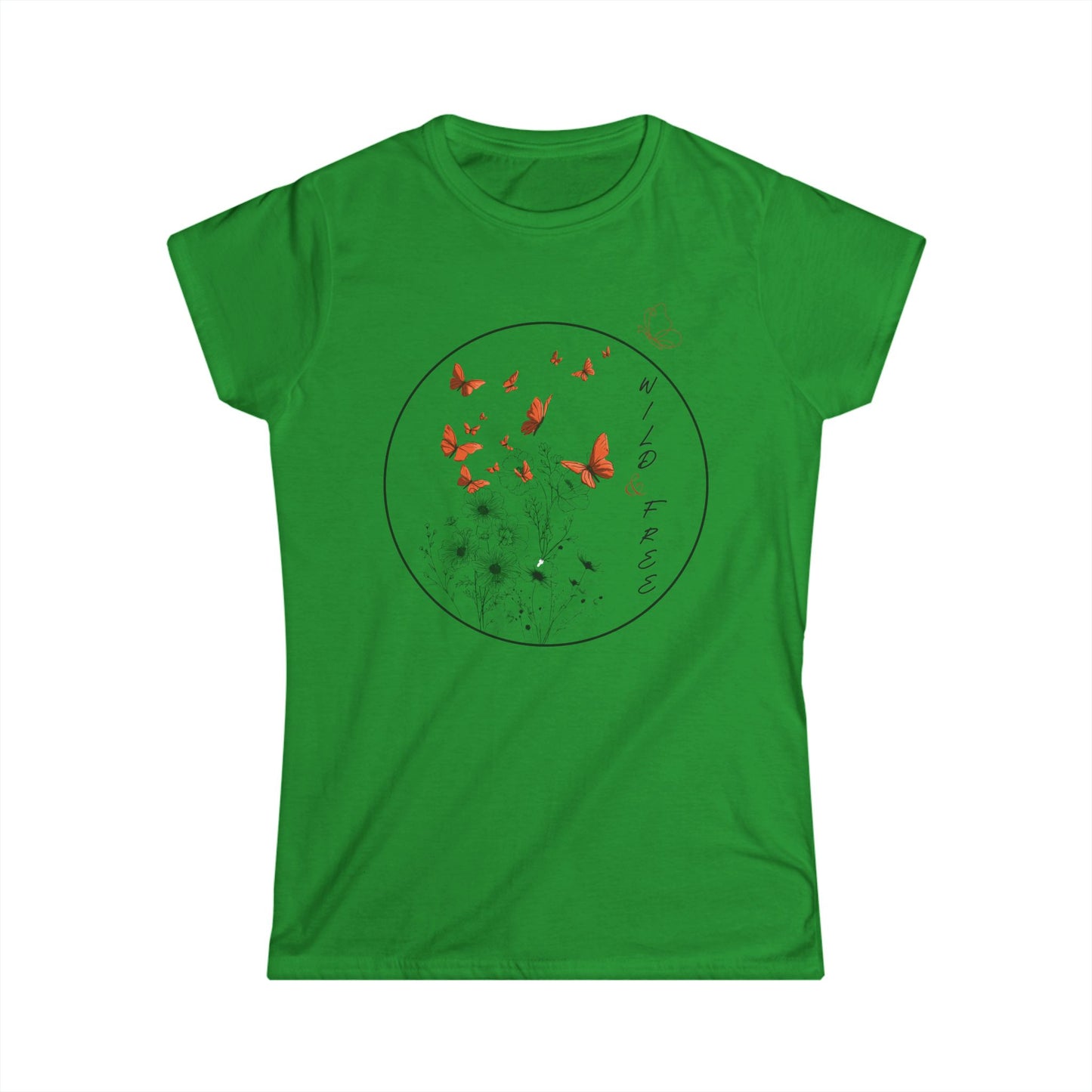 Butterfly Flight Women's Tee - Nature Inspired Botanical T-Shirt