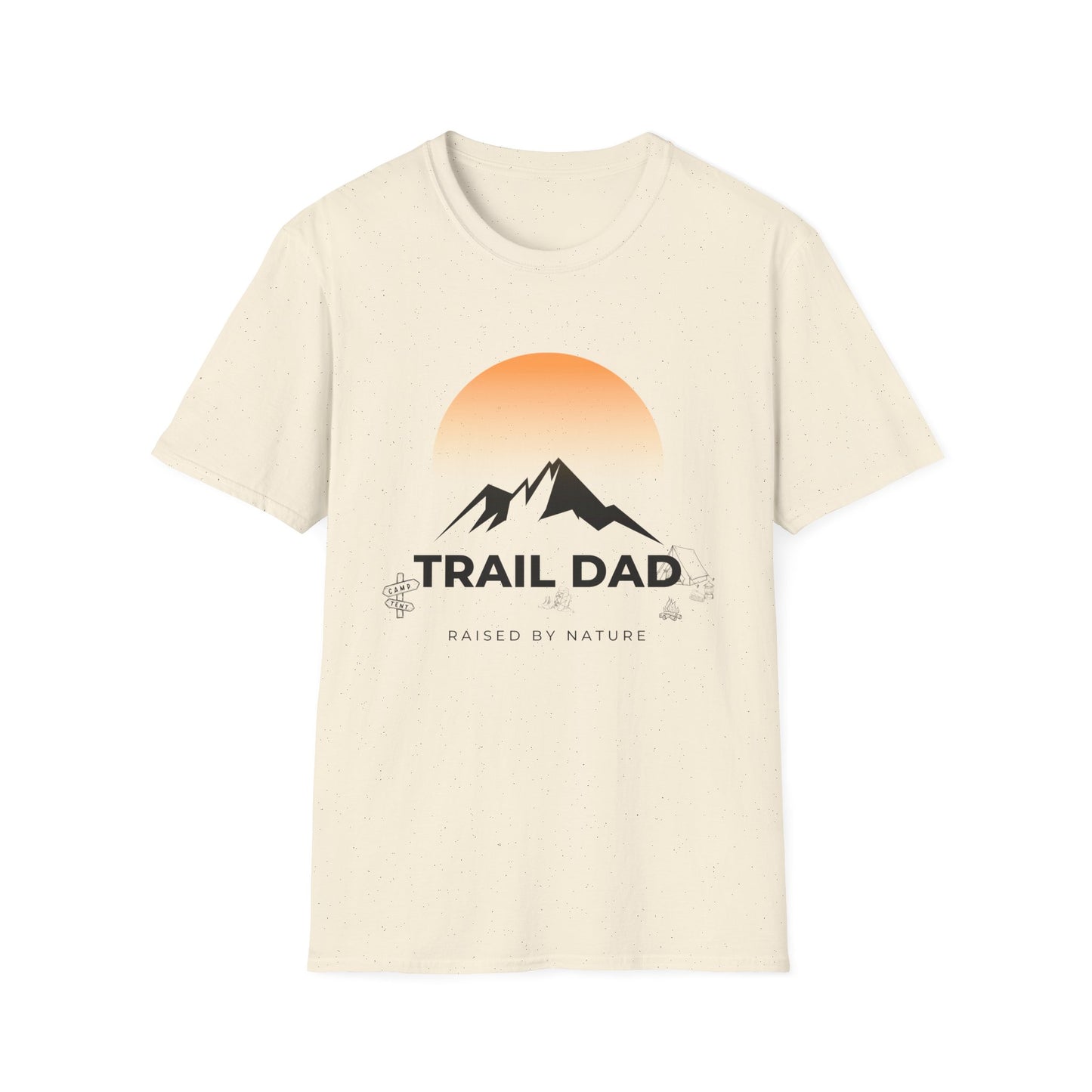 Trail Dad T-Shirt — Mountain Sunrise Hiking Tee for Outdoor Dads