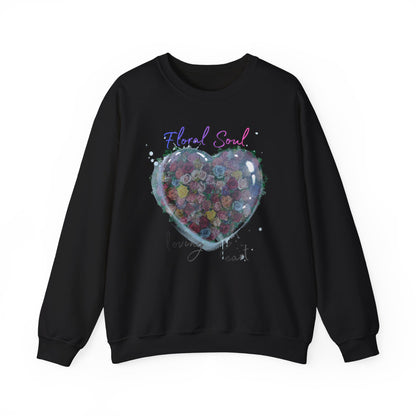 Floral Soul Heart Sweatshirt — 'Loving Heart' Pastel Floral Crewneck