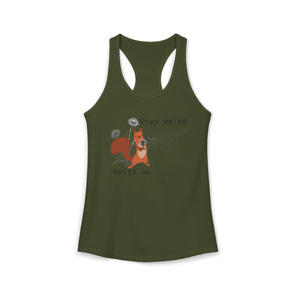 Stay Weird Drift On — Women's Racerback Tank
