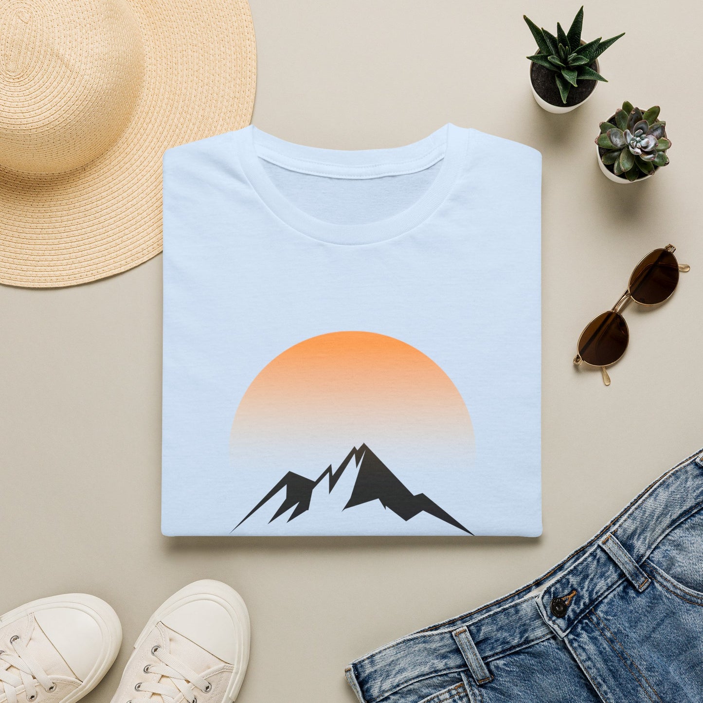 Trail Dad T-Shirt — Mountain Sunrise Hiking Tee for Outdoor Dads