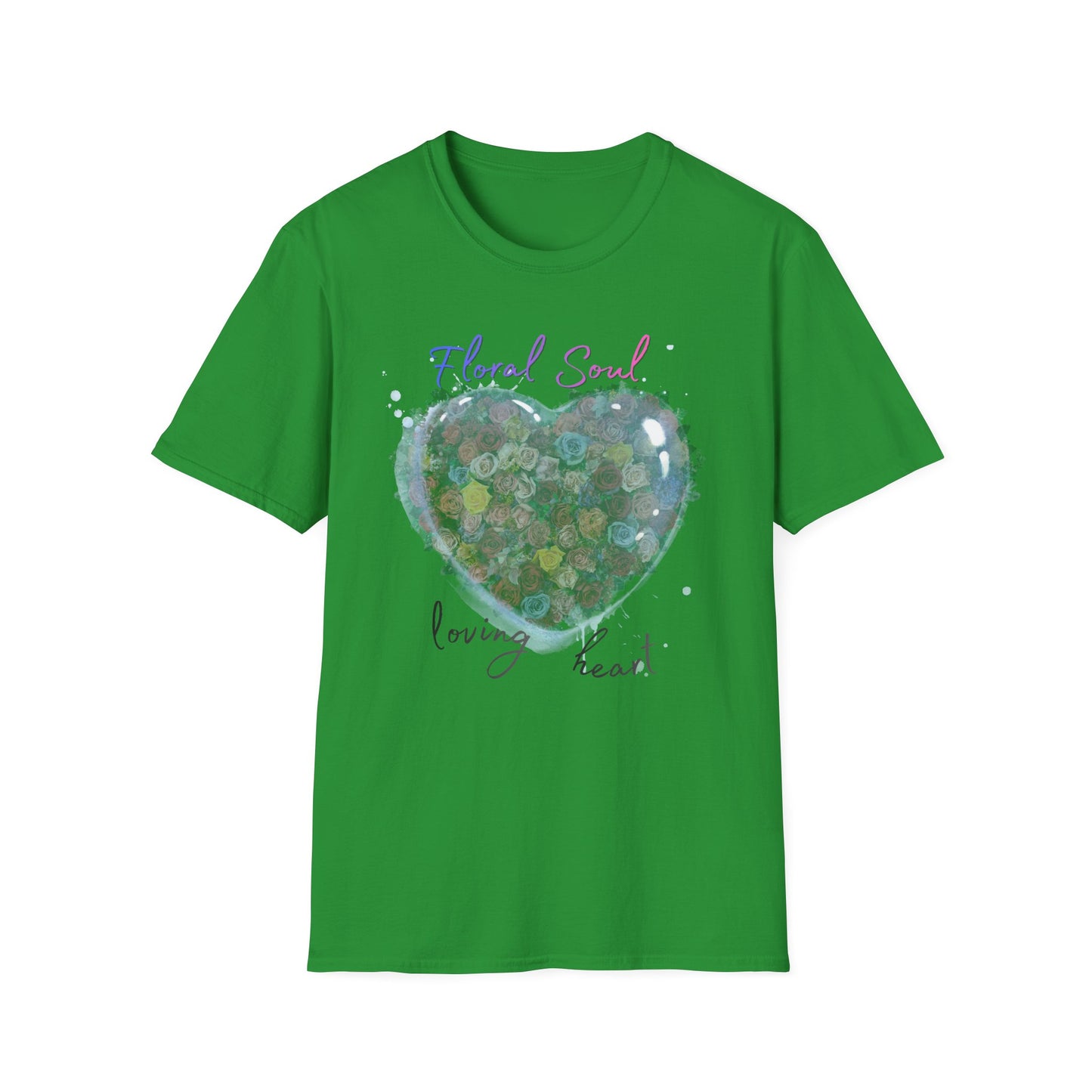 Floral Soul Loving Heart T-Shirt — Watercolor Heart Floral Tee for Women & Moms