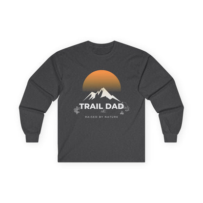 Trail Dad Long Sleeve Tee — Sunset Mountain Hiking Shirt