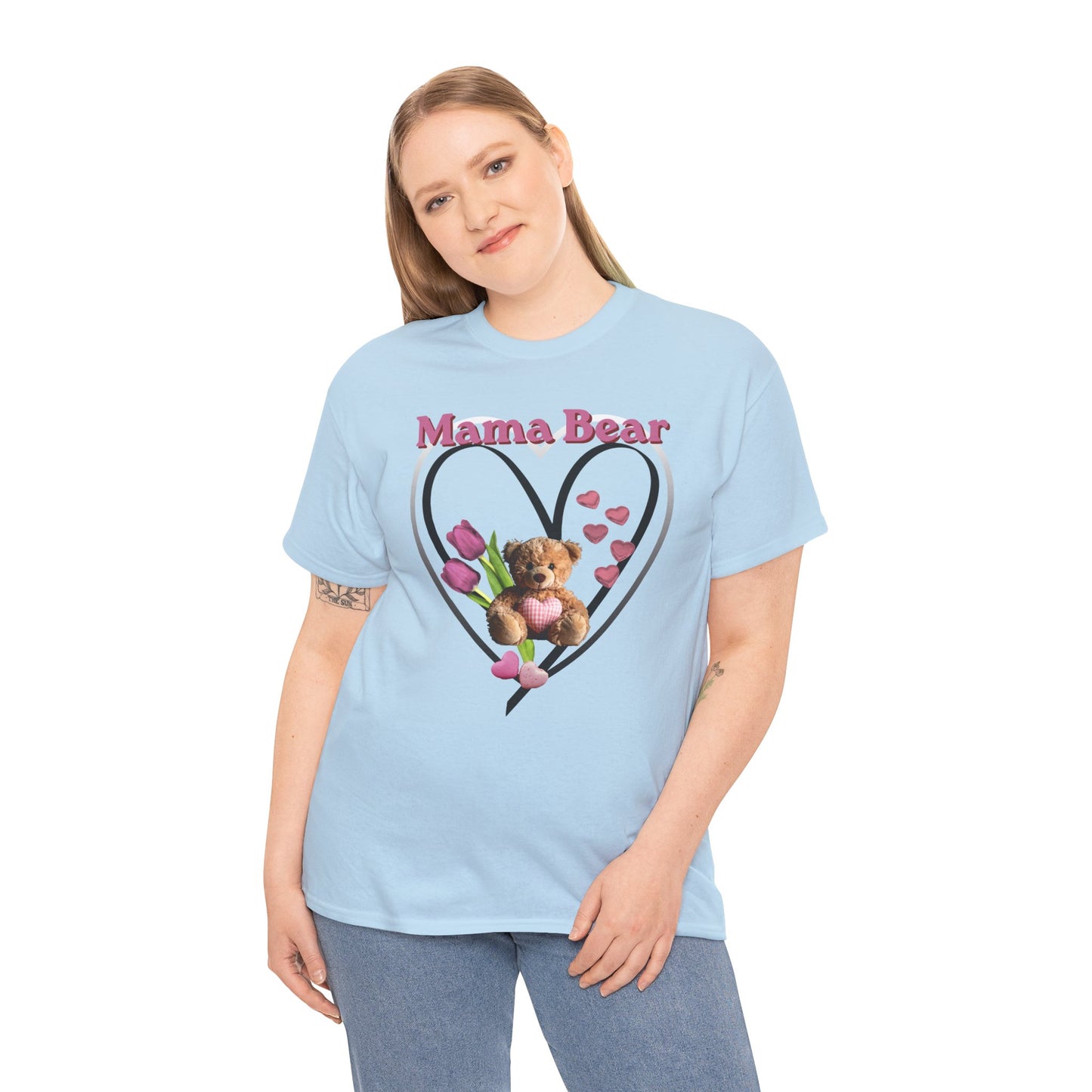 Mama Bear Heart Tee — Cute Teddy & Tulip Mother’s Day Shirt