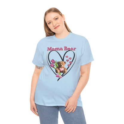 Mama Bear Heart Tee — Cute Teddy & Tulip Mother’s Day Shirt