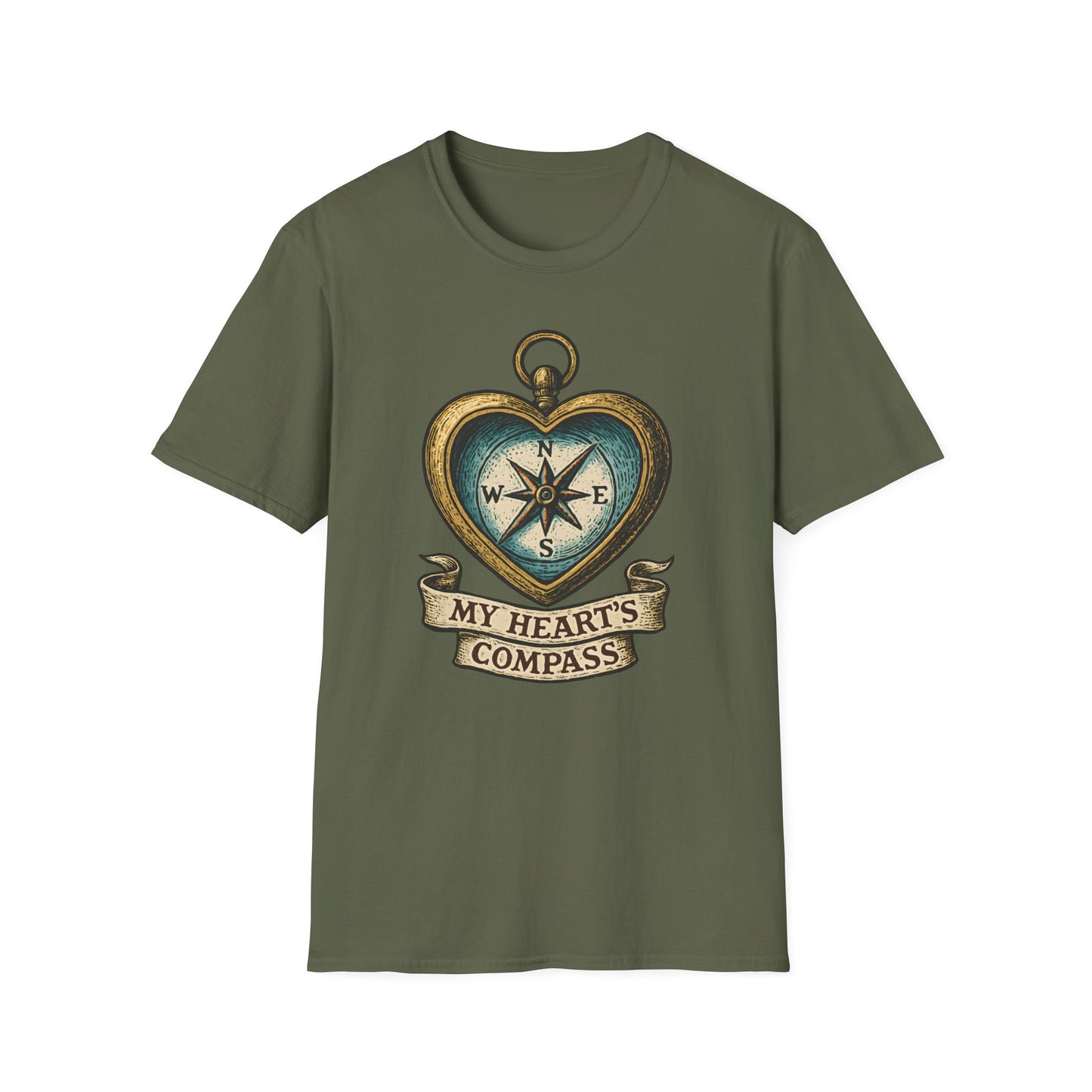 Heart Compass Design “My Heart's Compass” | Romantic Adventure Tee