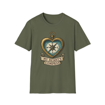 Heart Compass Design “My Heart's Compass” | Romantic Adventure Tee