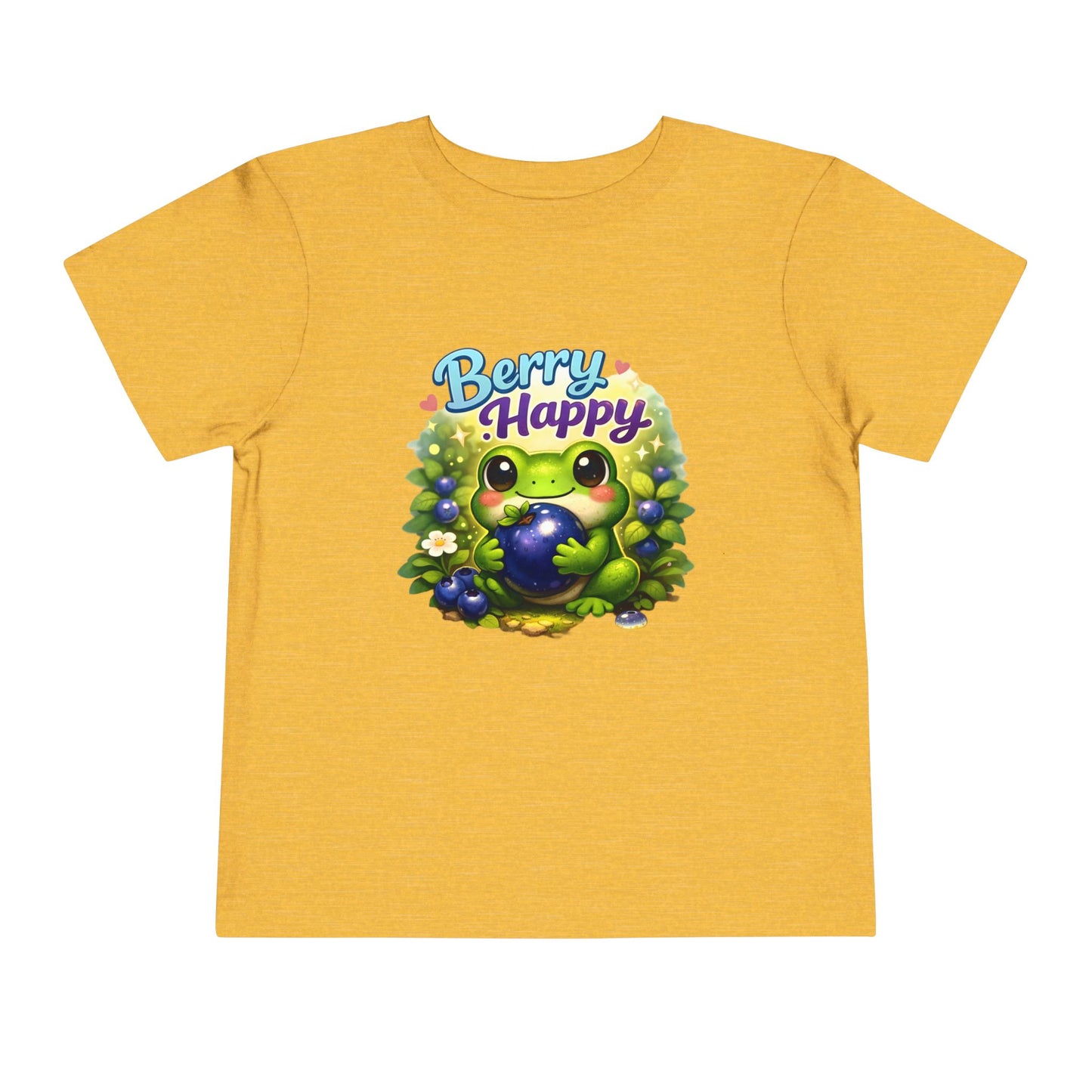 Berry Happy Frog Toddler Tee — Cute Blueberry Frog Kids T-Shirt