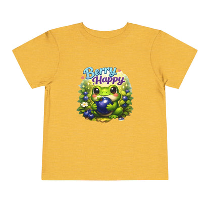 Berry Happy Frog Toddler Tee — Cute Blueberry Frog Kids T-Shirt