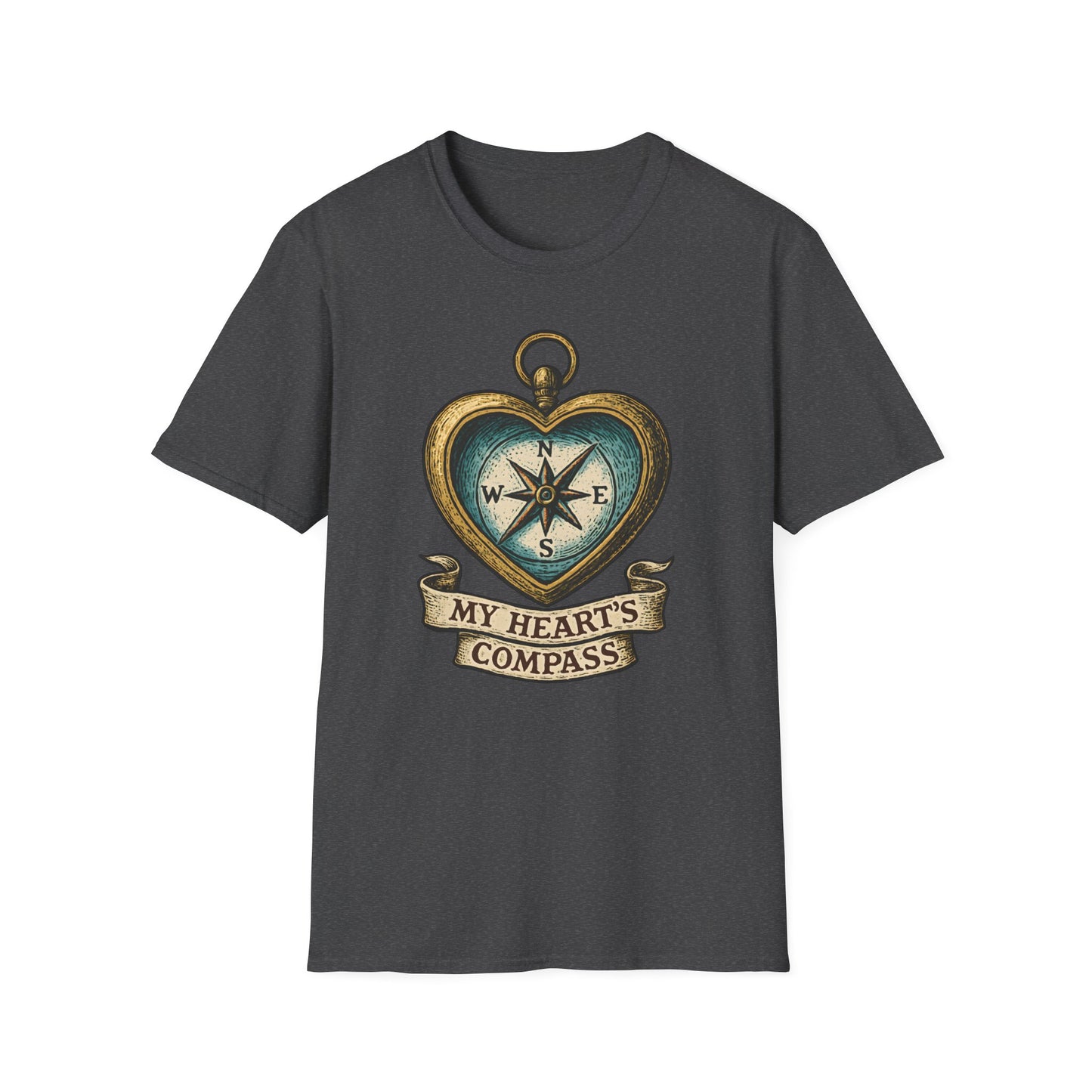 Heart Compass Design “My Heart's Compass” | Romantic Adventure Tee