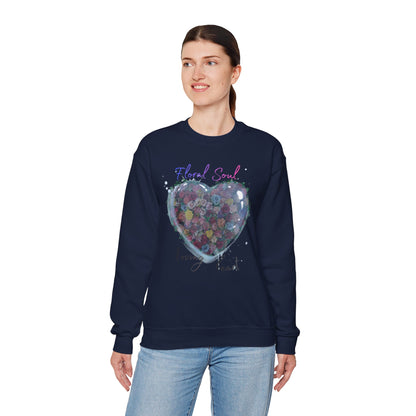 Floral Soul Heart Sweatshirt — 'Loving Heart' Pastel Floral Crewneck