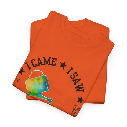 Gardening Tee — "I Came, I Saw, I Adopted another plant" Watercolor Kettle Plant Shirt