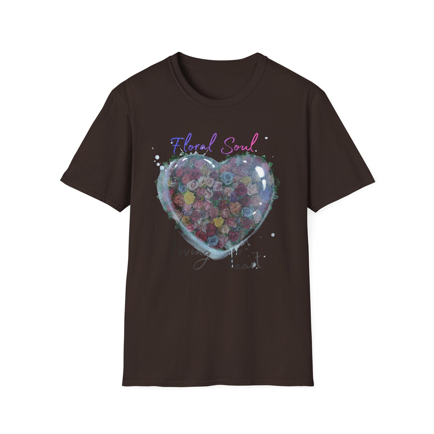 Floral Soul Loving Heart T-Shirt — Watercolor Heart Floral Tee for Women & Moms