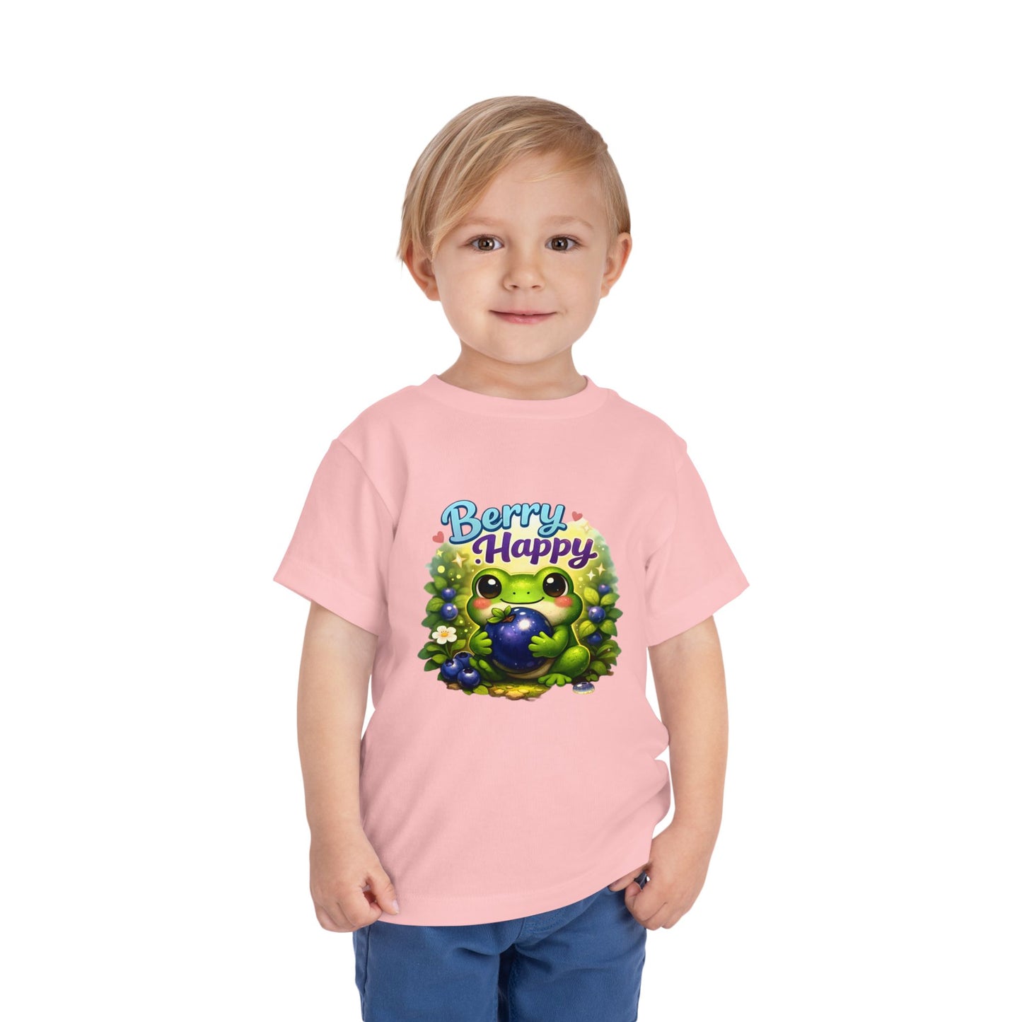 Berry Happy Frog Toddler Tee — Cute Blueberry Frog Kids T-Shirt
