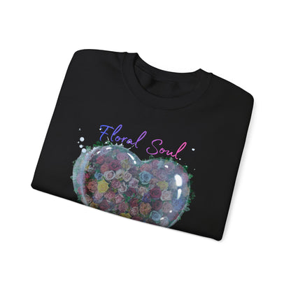 Floral Soul Heart Sweatshirt — 'Loving Heart' Pastel Floral Crewneck