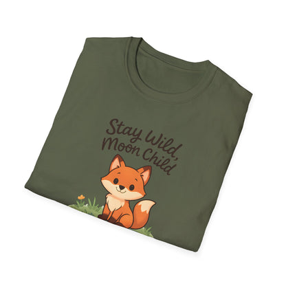 Fox T-Shirt — "Stay Wild, Moon Child" Cute Woodland Graphic Tee