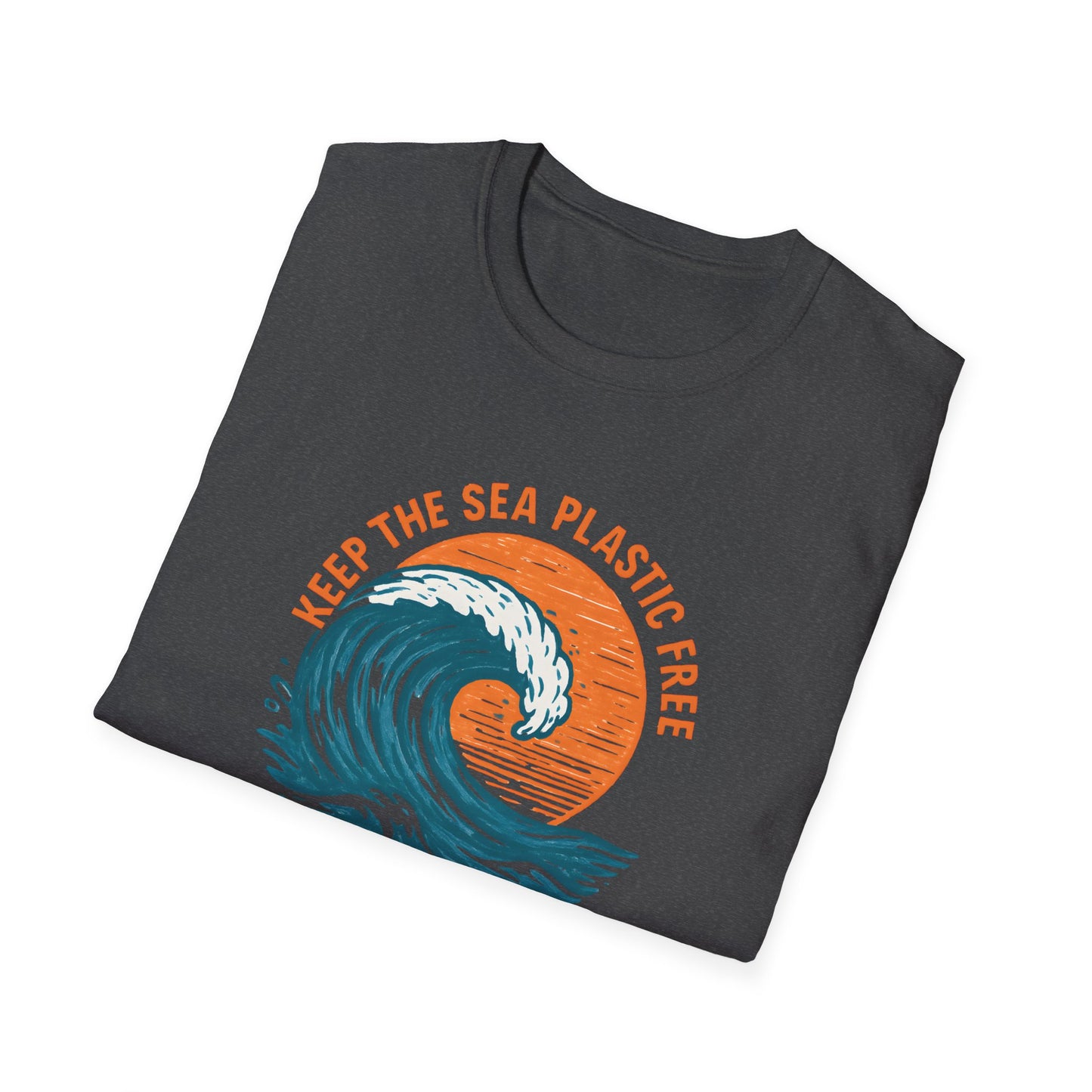 Keep the Sea Plastic Free Vintage Wave - Eco-Conscious Ocean Conservation Tee