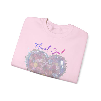 Floral Soul Heart Sweatshirt — 'Loving Heart' Pastel Floral Crewneck