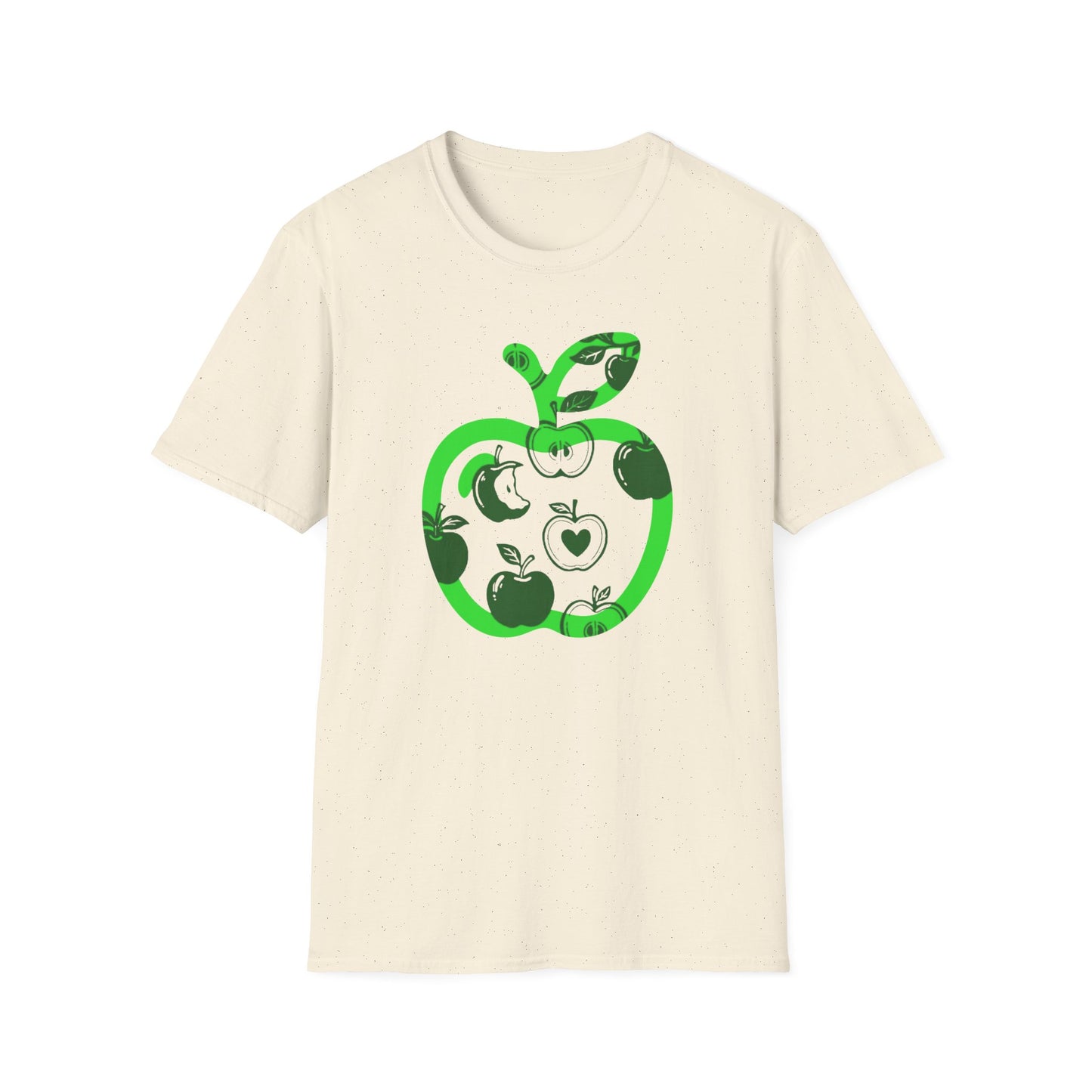 Green Apple Graphic T-Shirt — Retro Apple Pattern Tee