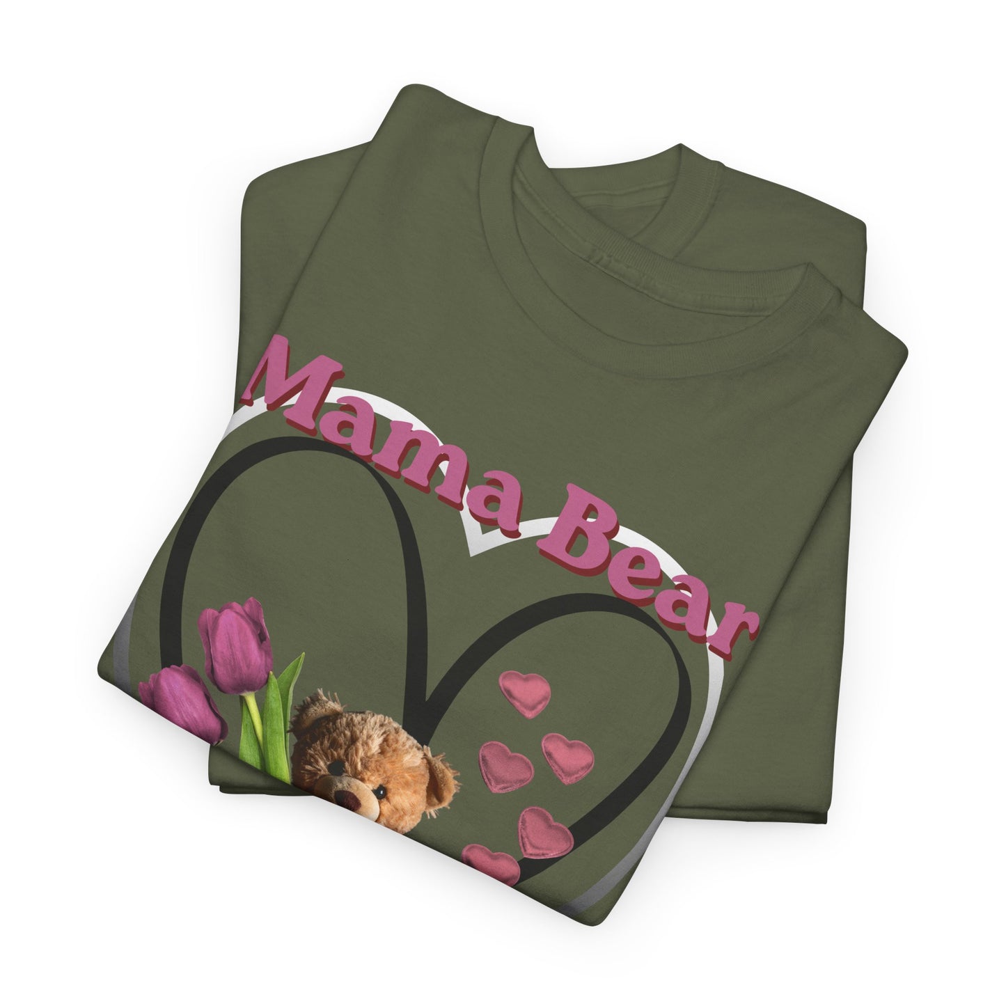 Mama Bear Heart Tee — Cute Teddy & Tulip Mother’s Day Shirt